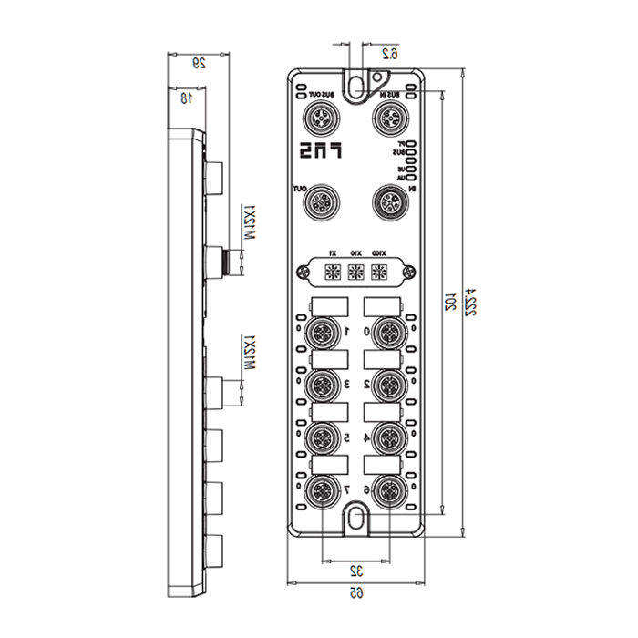 profibus - dp协议，M12接口，16DI， PNP，远程模块，003C11