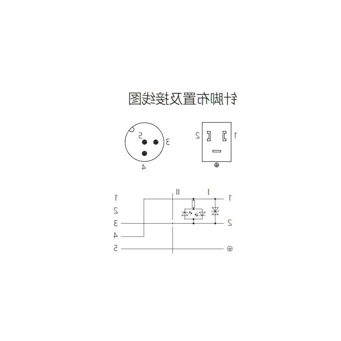 Valve plug Type B, DIN, 10mm, 3Pin/M12 male straight, double end pre-cast PVC non-flexible cable, grey sheathing, 6VB043-XXX